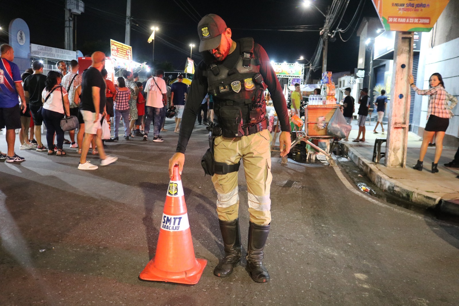 Trânsito flui sem ocorrências durante a primeira noite do Forró Caju no Augusto Franco - SMTT Aracaju
